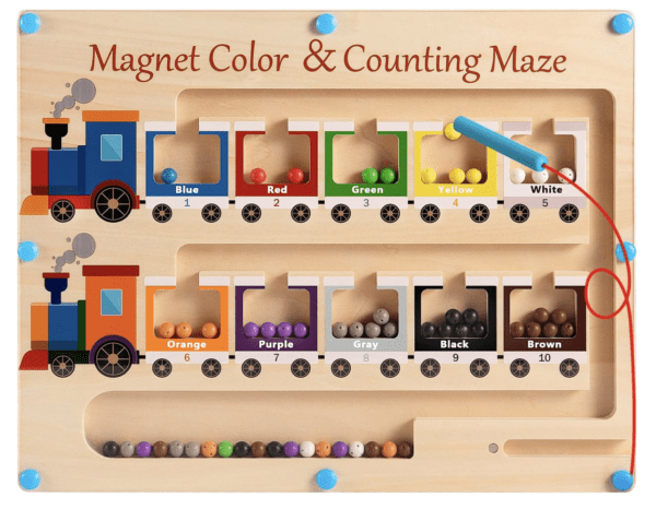 Magnetic Color and Number Maze Board