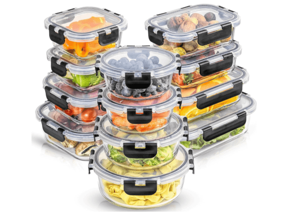 12 Airtight, Freezer Safe Food Storage Containers With Lids