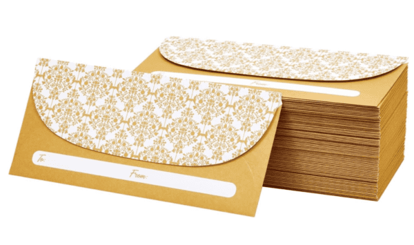 Juvale 100 Pack Gold Envelopes