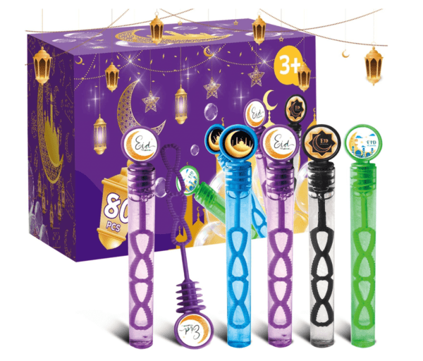 80Pcs Eid/Ramadan Mubarak Bubble Wands