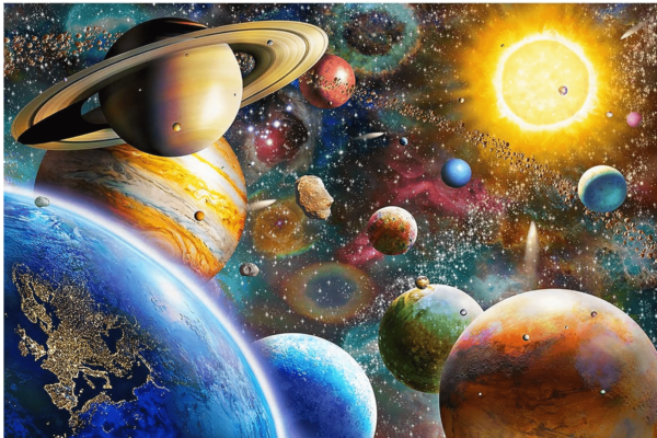 Jigsaw Puzzles for Adults, Families (Space Traveler, Solar System) Pieces Fit Together Perfectly