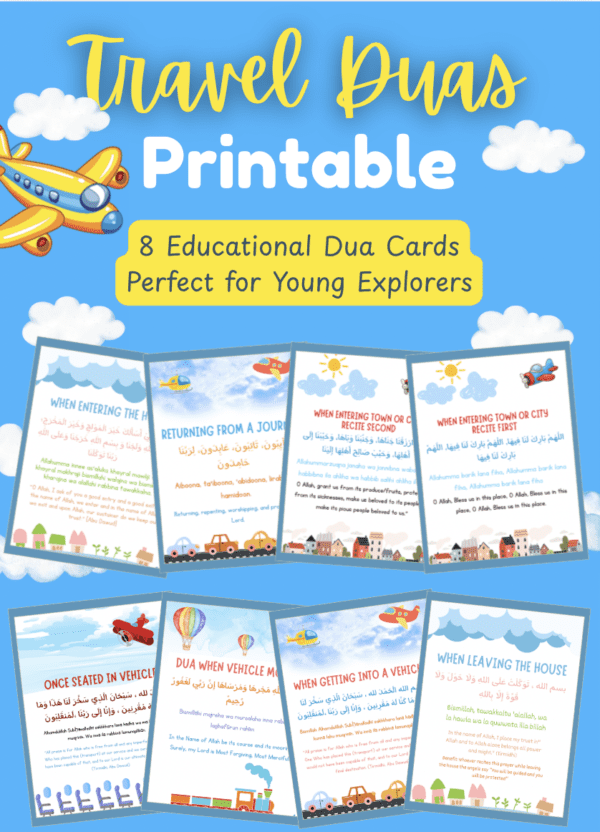 Travel Duas Printable Cards – 8 Essential Duas for Kids & Families