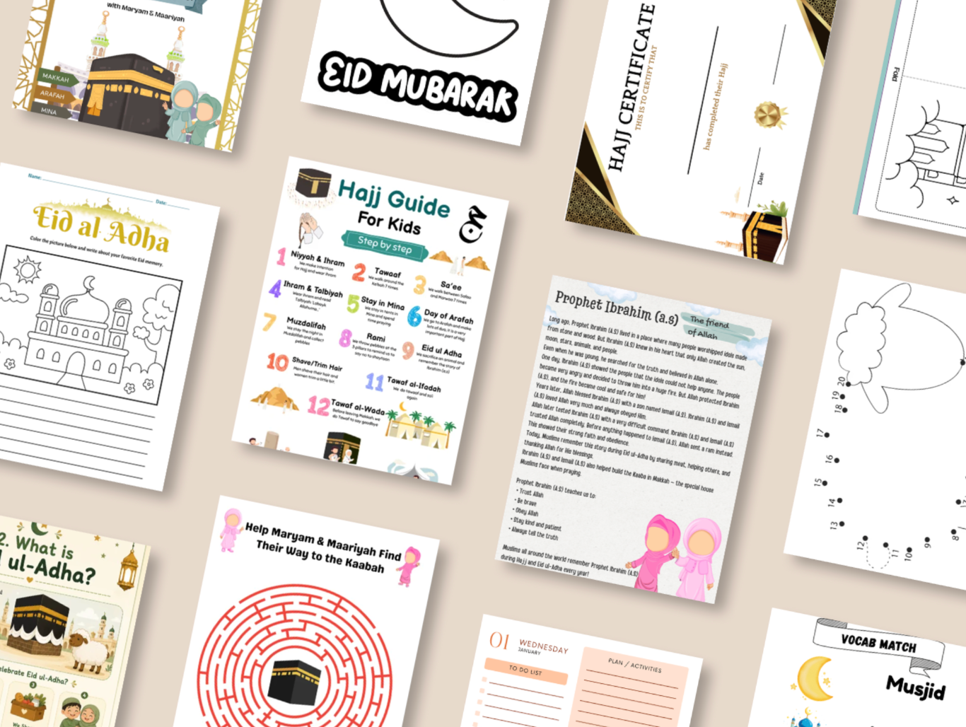 Hajj Activity Book for Kids | Islamic Eid ul-Adha Learning Pack (PDF Download) - Image 3